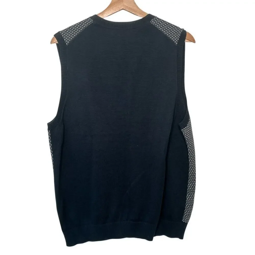 Lands' End Men's Vest, Navy Gray, Size M, V-Neck